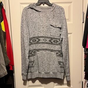 Vans Grey Aztec Patterned Hoodie - Size L